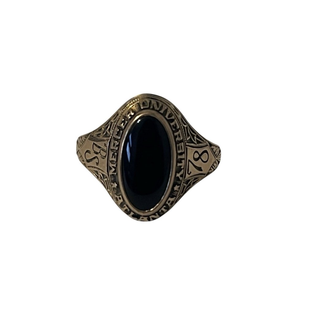 Jostens 10k Gold Class Ring Mercer University 1978 Black Onyx 5.42 Grams